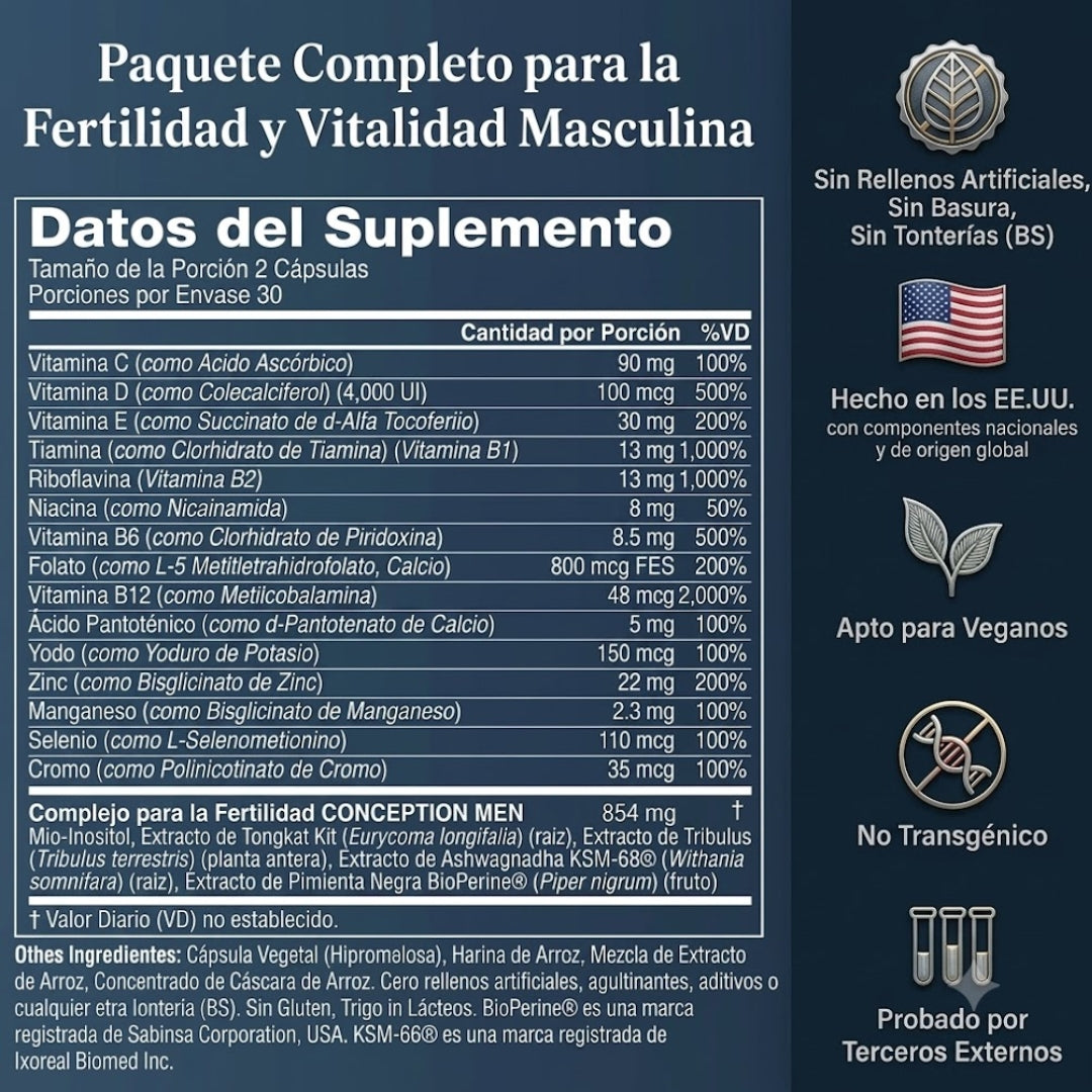 Concepción para Él© – Suplemento para la Fertilidad Masculina