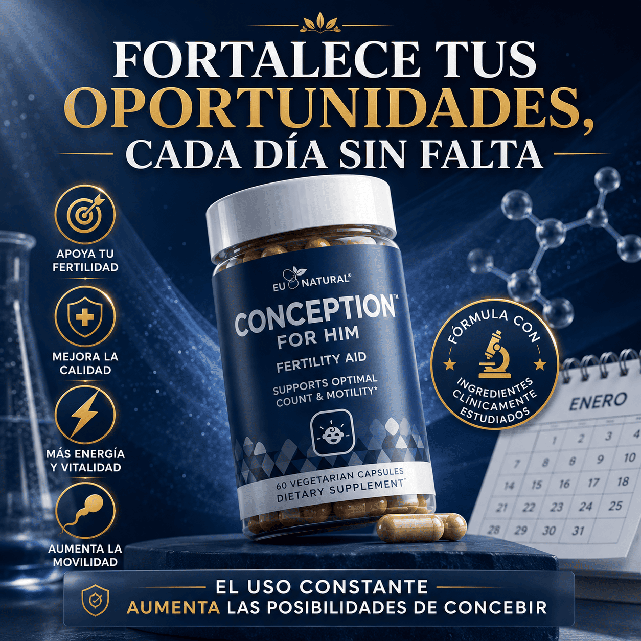 Concepción para Él© – Suplemento para la Fertilidad Masculina
