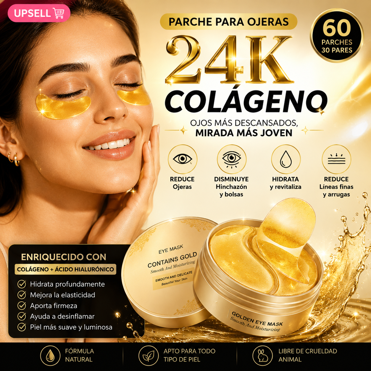 Parche Para Ojeras 24K Colageno 60 pcs